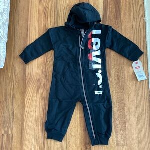 NEW Levi’s black hoodie long zipper 18 months